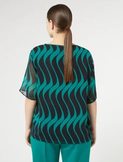Marina Rinaldi Bluse | Selezione Elegante*Top in georgette BLUMARINO