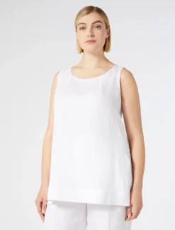 Marina Rinaldi Top & T-Shirt | Top & T-Shirt*Top in lino BIANCOOTTICO