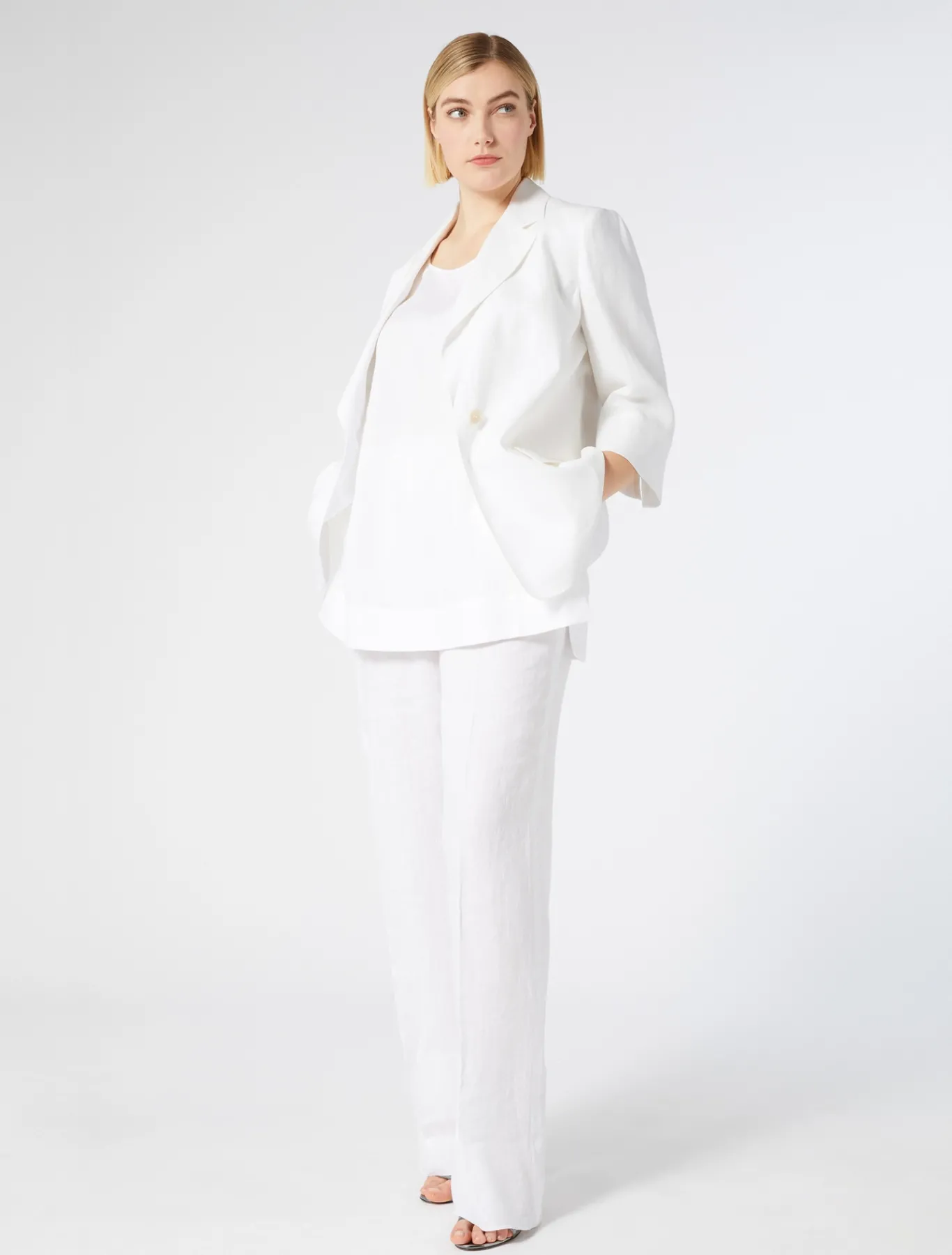 Marina Rinaldi Top & T-Shirt | Top & T-Shirt*Top in lino BIANCOOTTICO
