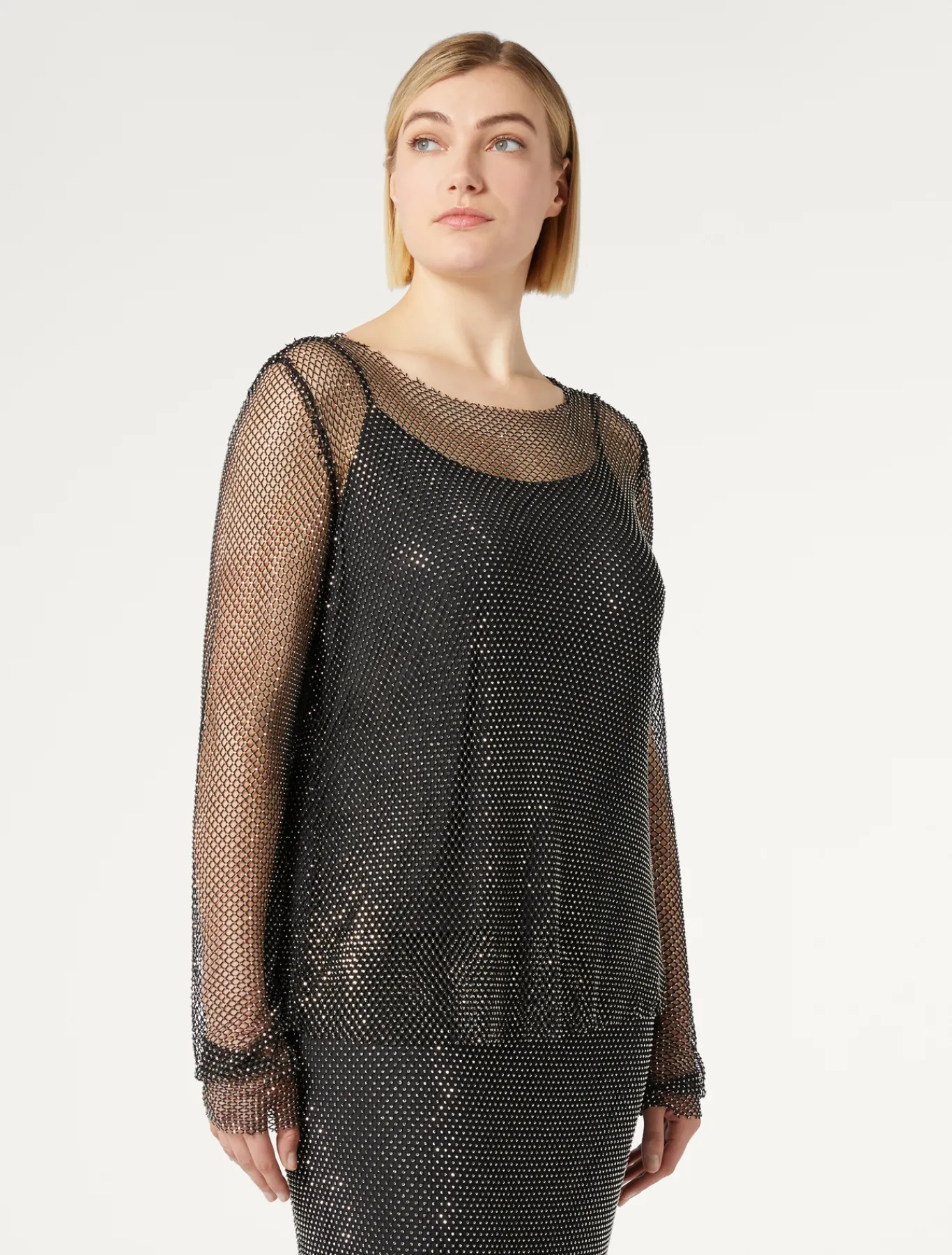 Marina Rinaldi Top & T-Shirt | Top & T-Shirt*Top in rete con strass NERO