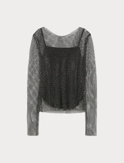 Marina Rinaldi Top & T-Shirt | Top & T-Shirt*Top in rete con strass NERO