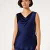 Marina Rinaldi Bluse | Camicie & Bluse*Top in satin con drappeggio INCHIOSTRO