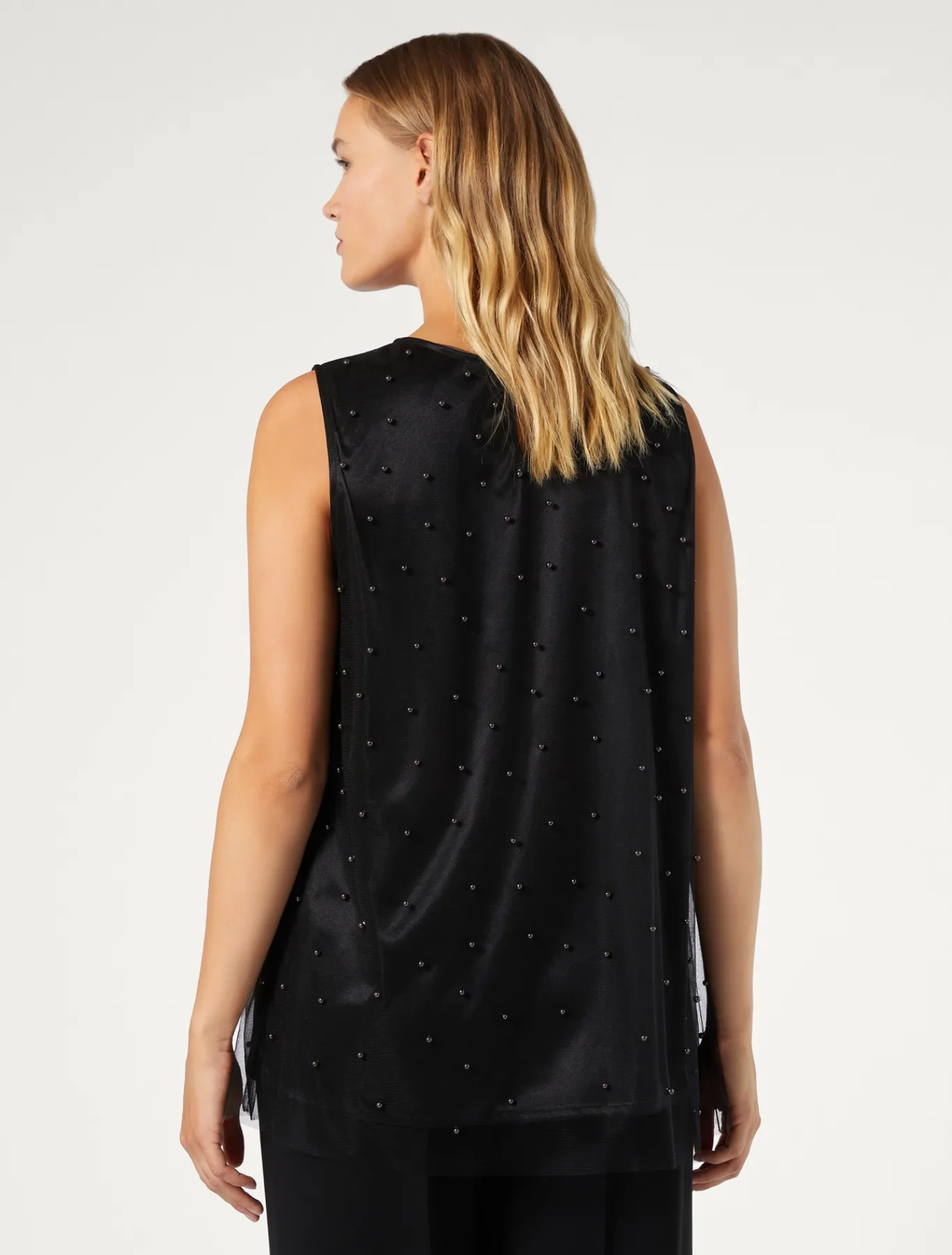 Marina Rinaldi Bluse | Camicie & Bluse*Top in tulle ricamato NERO