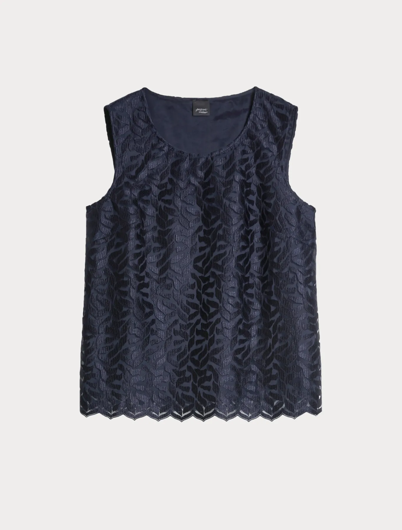 Marina Rinaldi Bluse | Camicie & Bluse*Top in tulle ricamato BLUMARINO