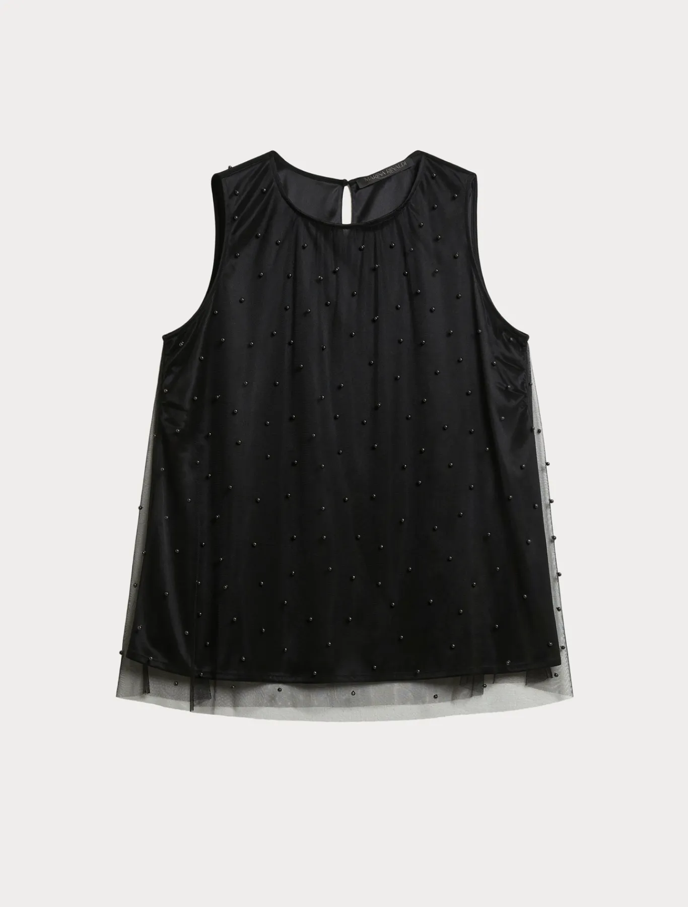 Marina Rinaldi Bluse | Camicie & Bluse*Top in tulle ricamato NERO