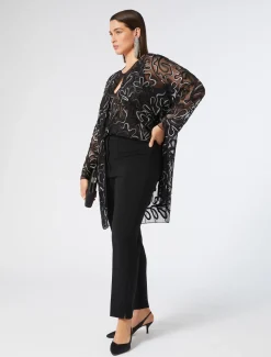 Marina Rinaldi Accessori | Accessori*Top in tulle ricamato NERO