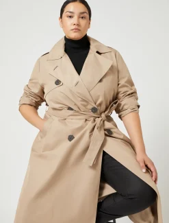 Marina Rinaldi Cappotti & Trench | Cappotti & Trench*Trench impermeabile in misto cotone VERDEKAKI