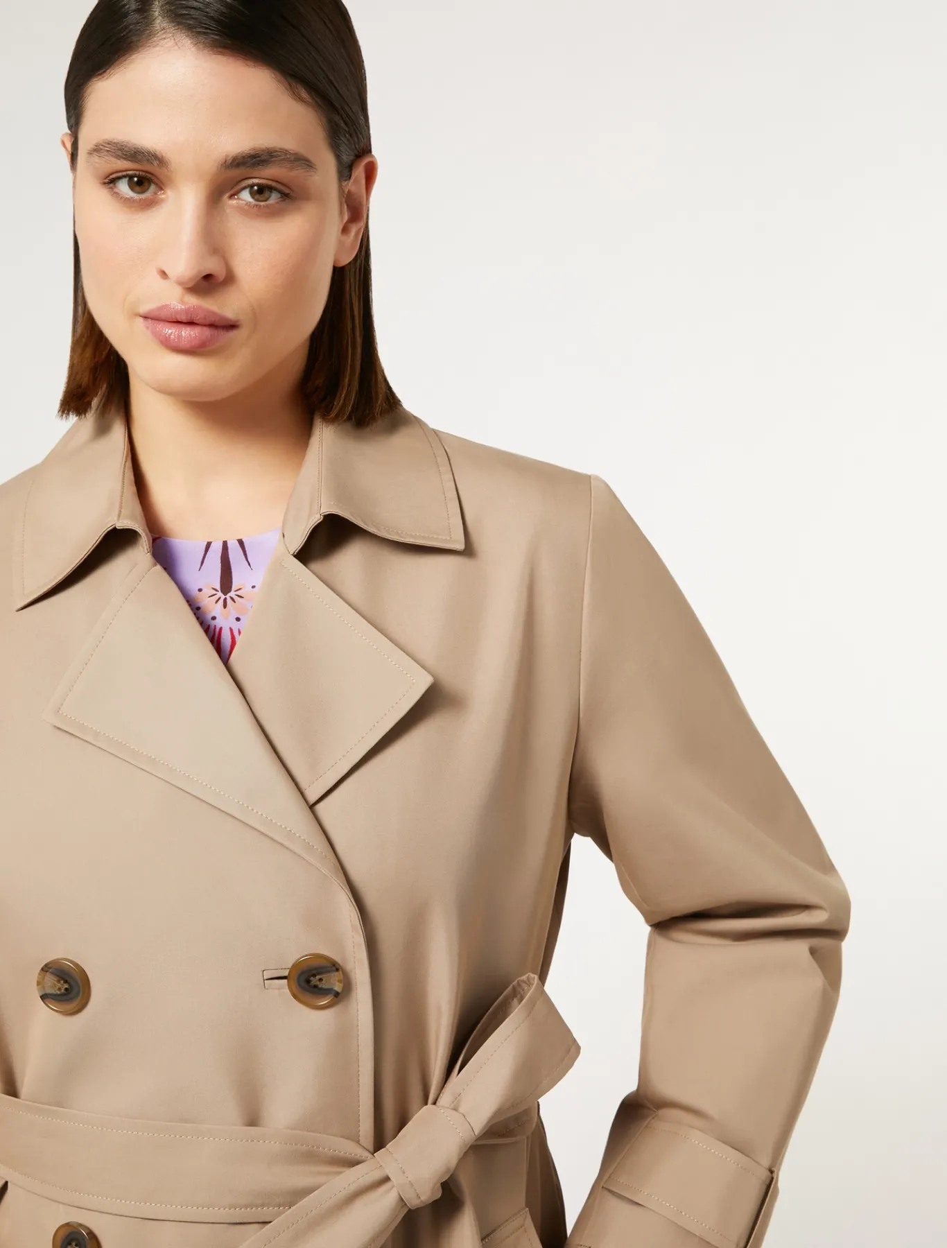 Marina Rinaldi Cappotti & Trench | Cappotti & Trench*Trench in twill antigoccia SABBIA