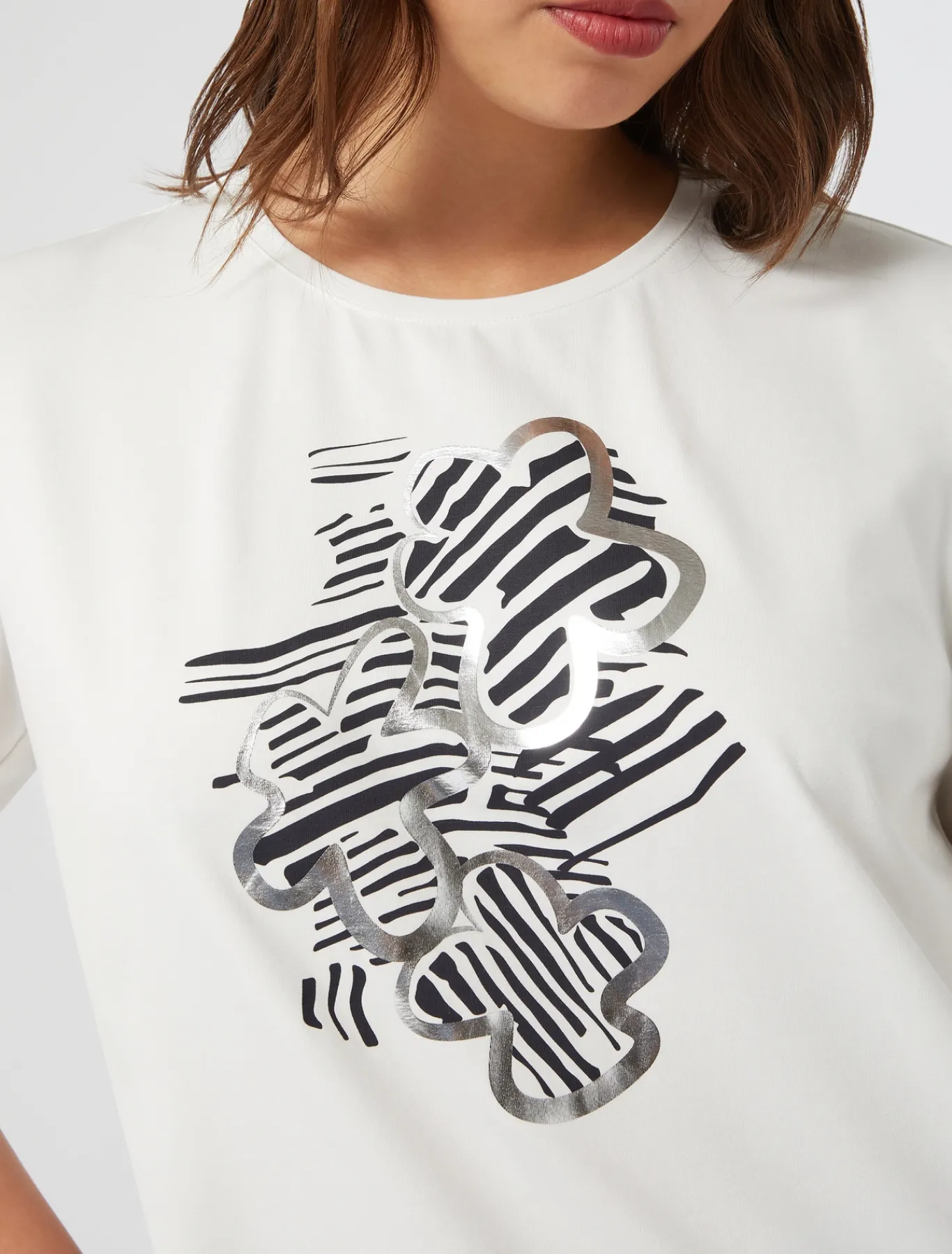 Marina Rinaldi Top & T-Shirt | Top & T-Shirt*T-shirt in jersey con ricamo BIANCO