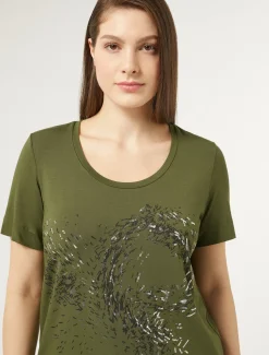 Marina Rinaldi Top & T-Shirt | Top & T-Shirt*T-shirt in jersey con ricami VERDE