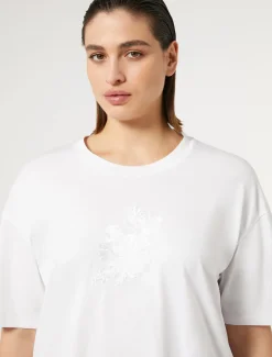 Marina Rinaldi Top & T-Shirt | Top & T-Shirt*T-shirt in jersey con ricamo BIANCOOTTICO