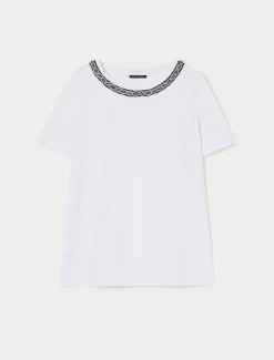 Marina Rinaldi Top & T-Shirt | Top & T-Shirt*T-shirt in jersey con ricamo BIANCOOTTICO
