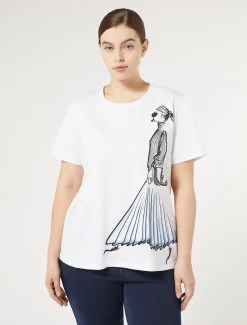 Marina Rinaldi Top & T-Shirt | Top & T-Shirt*T-shirt in jersey con stampa BIANCO
