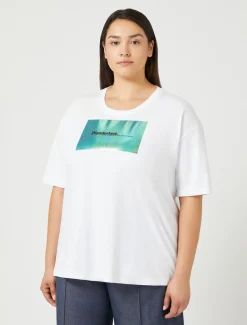 Marina Rinaldi Top & T-Shirt | Top & T-Shirt*T-shirt in jersey con stampa BIANCOOTTICO
