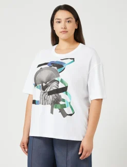 Marina Rinaldi Top & T-Shirt | Top & T-Shirt*T-shirt in jersey con stampa BIANCOOTTICO