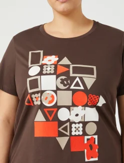 Marina Rinaldi Top & T-Shirt | Top & T-Shirt*T-shirt in jersey con stampa CIOCCOLATO