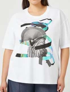 Marina Rinaldi Top & T-Shirt | Top & T-Shirt*T-shirt in jersey con stampa BIANCOOTTICO
