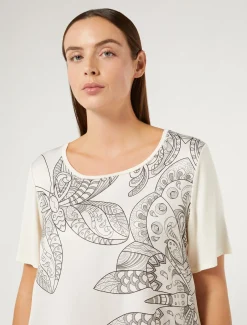 Marina Rinaldi Top & T-Shirt | Top & T-Shirt*T-shirt in jersey con stampa BIANCOAVORIO