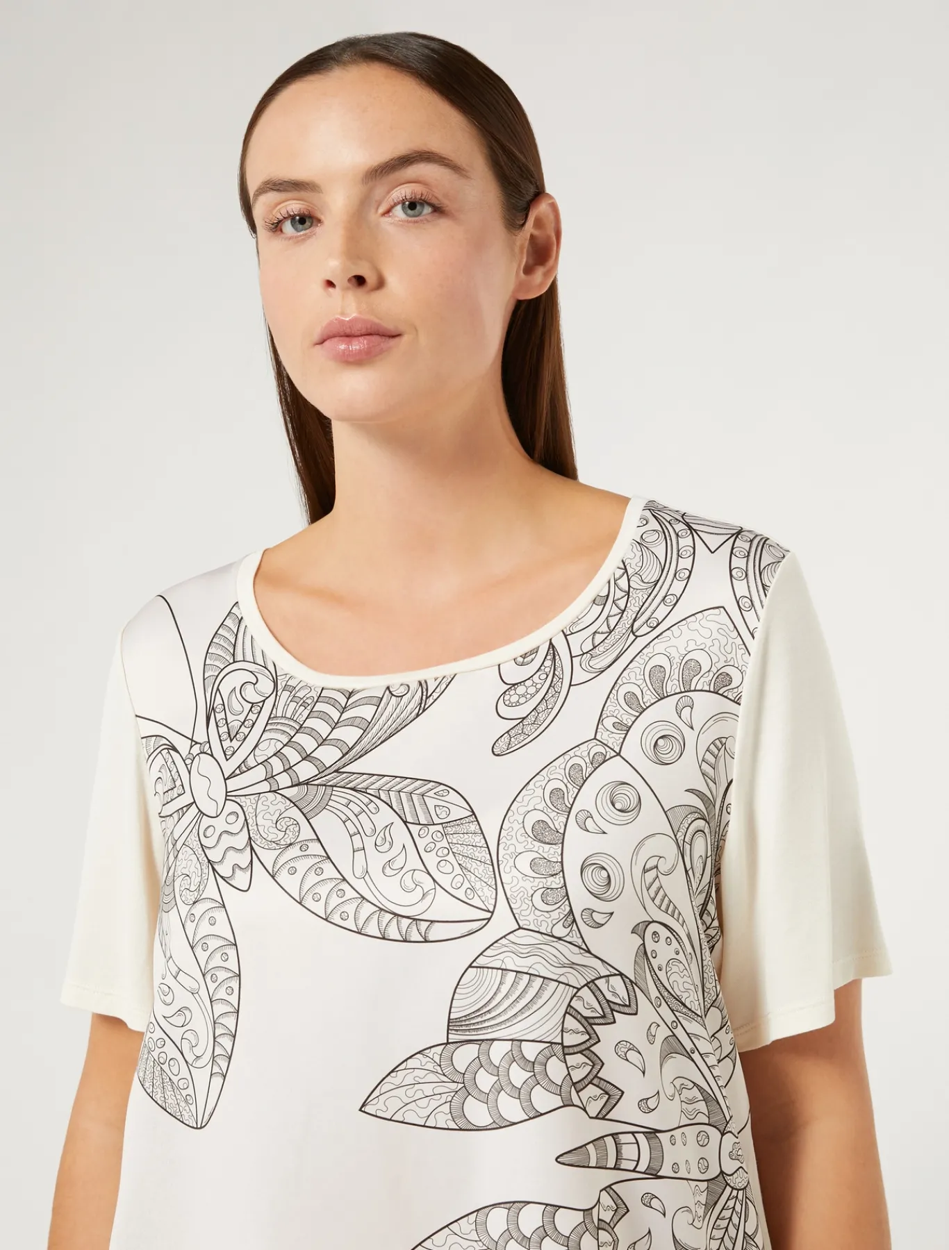 Marina Rinaldi Top & T-Shirt | Top & T-Shirt*T-shirt in jersey con stampa BIANCOAVORIO