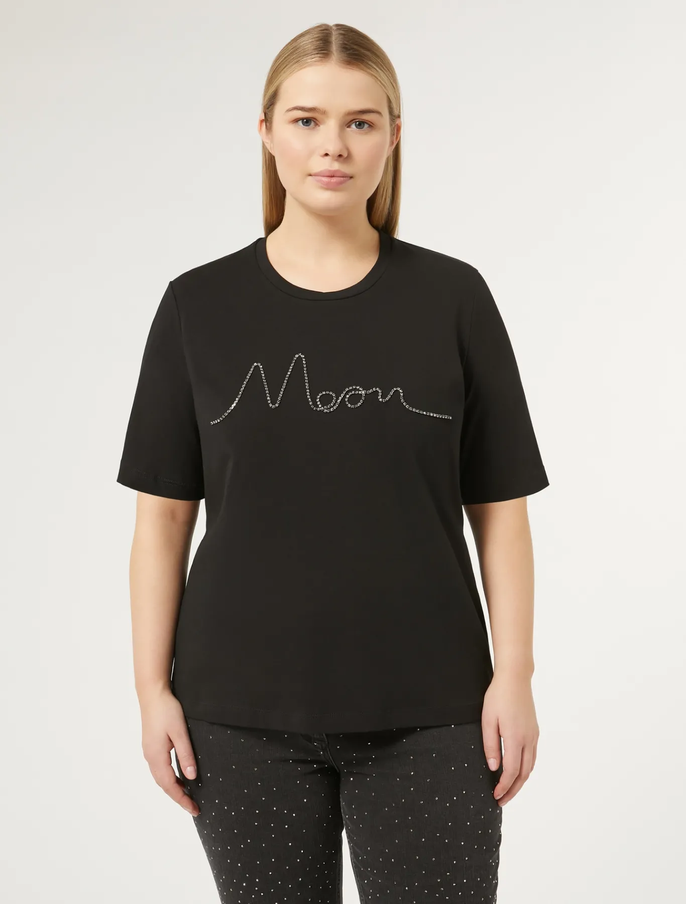 Marina Rinaldi Top & T-Shirt | Top & T-Shirt*T-shirt in jersey di cotone stretch NERO