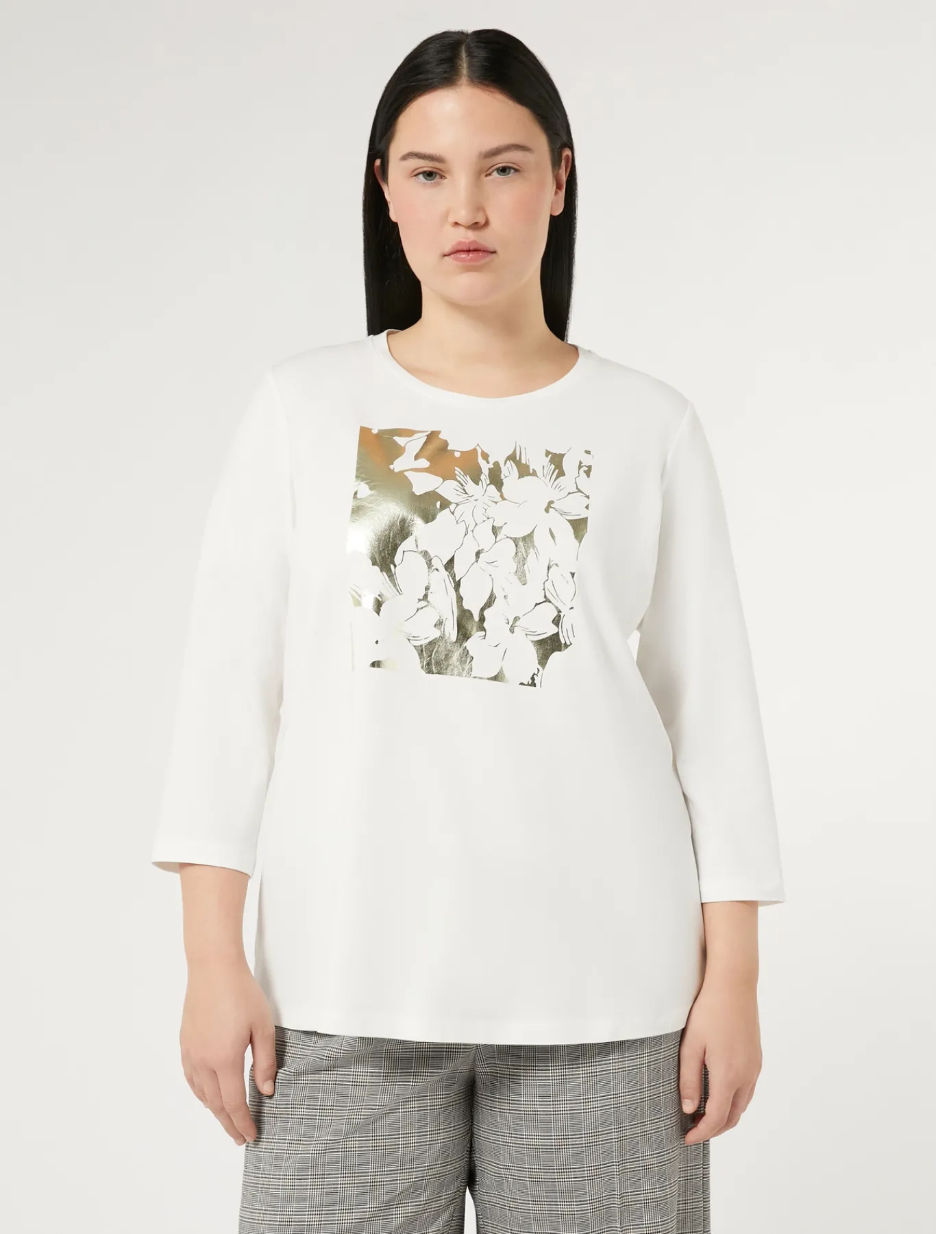 Marina Rinaldi Top & T-Shirt | Top & T-Shirt*T-shirt in jersey di cotone stretch BIANCO