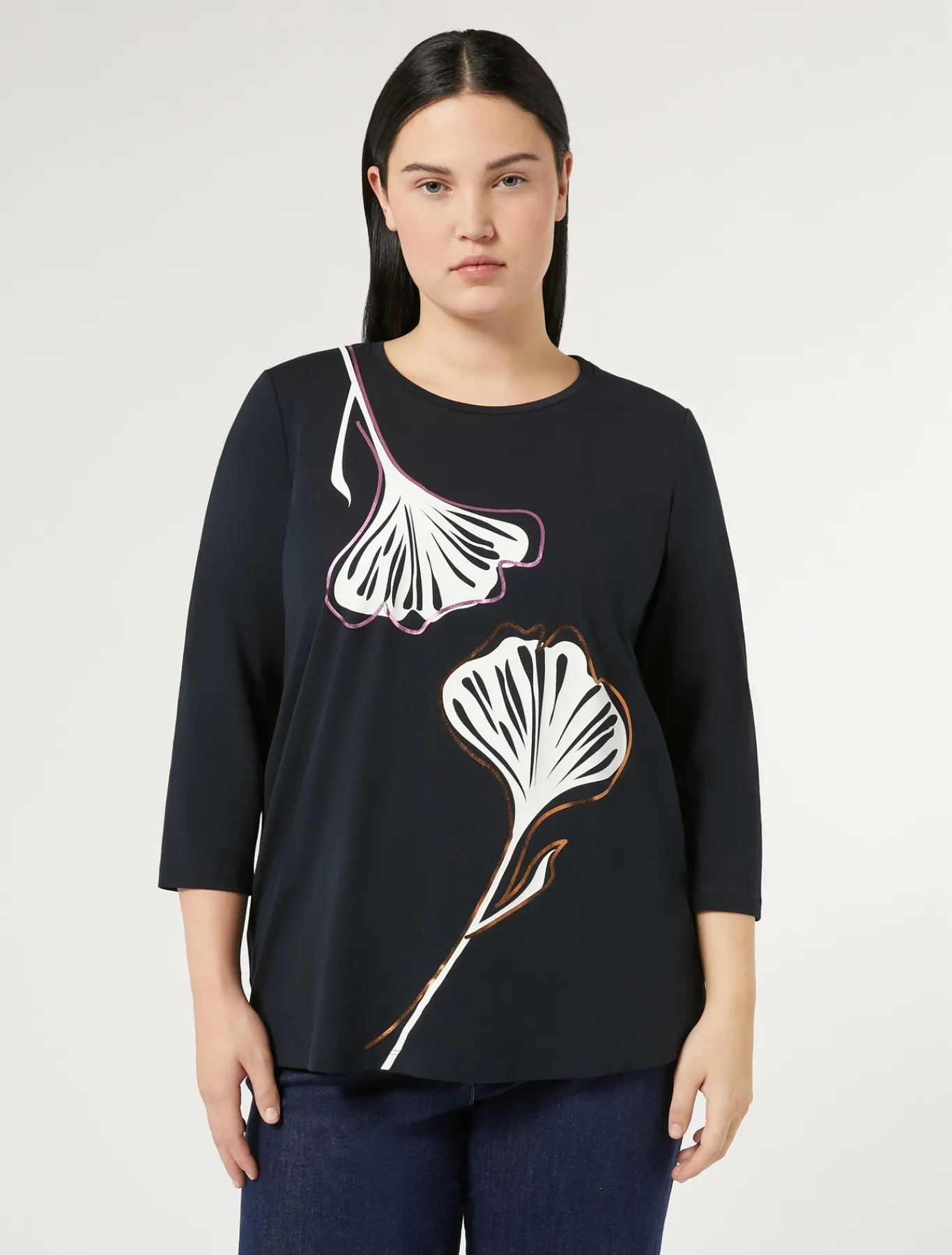 Marina Rinaldi Top & T-Shirt | Top & T-Shirt*T-shirt in jersey di cotone stretch BLUMARINO
