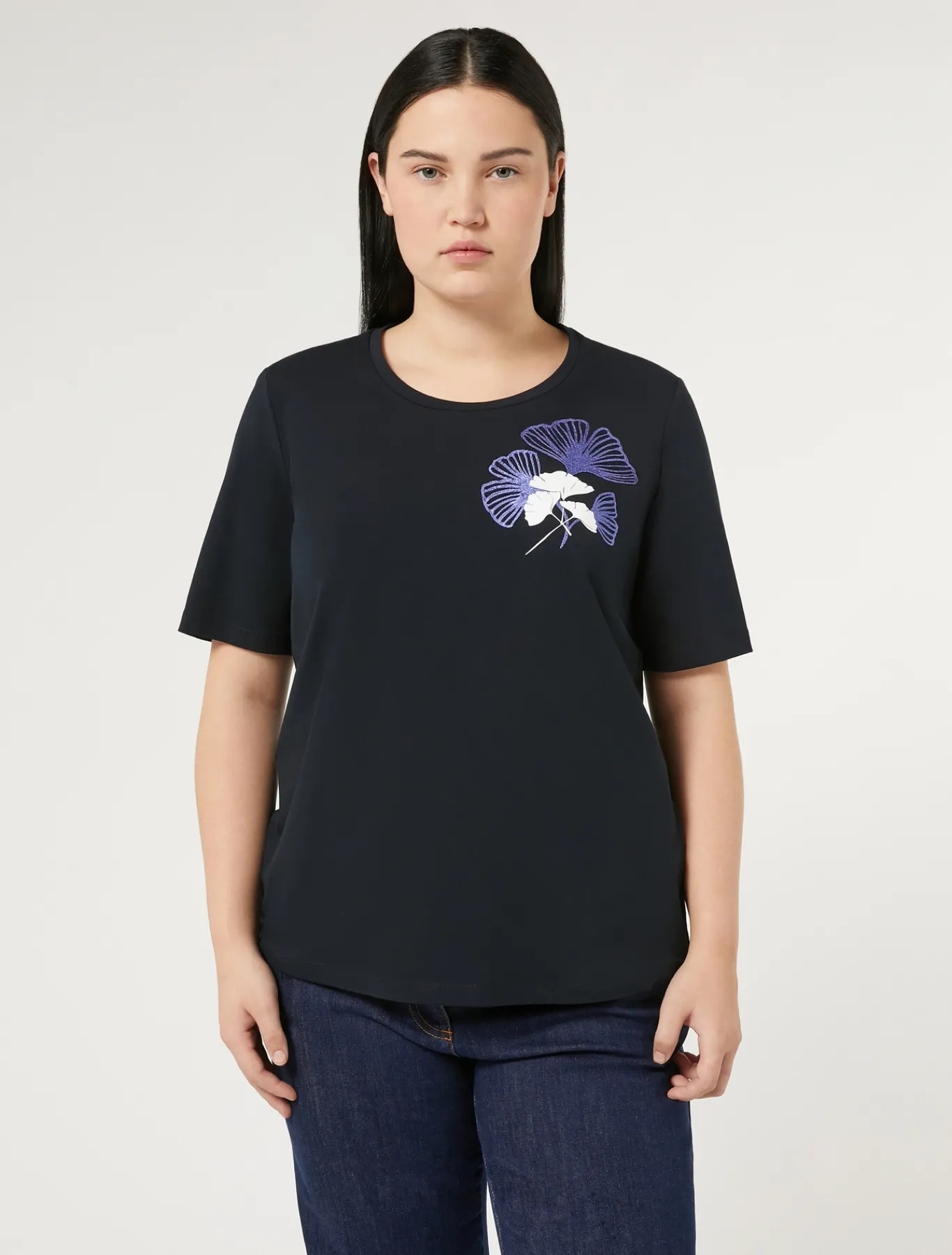 Marina Rinaldi Top & T-Shirt | Top & T-Shirt*T-shirt in jersey di cotone stretch BLUMARINO