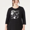 Marina Rinaldi Top & T-Shirt | Top & T-Shirt*T-shirt in jersey di cotone stretch NERO