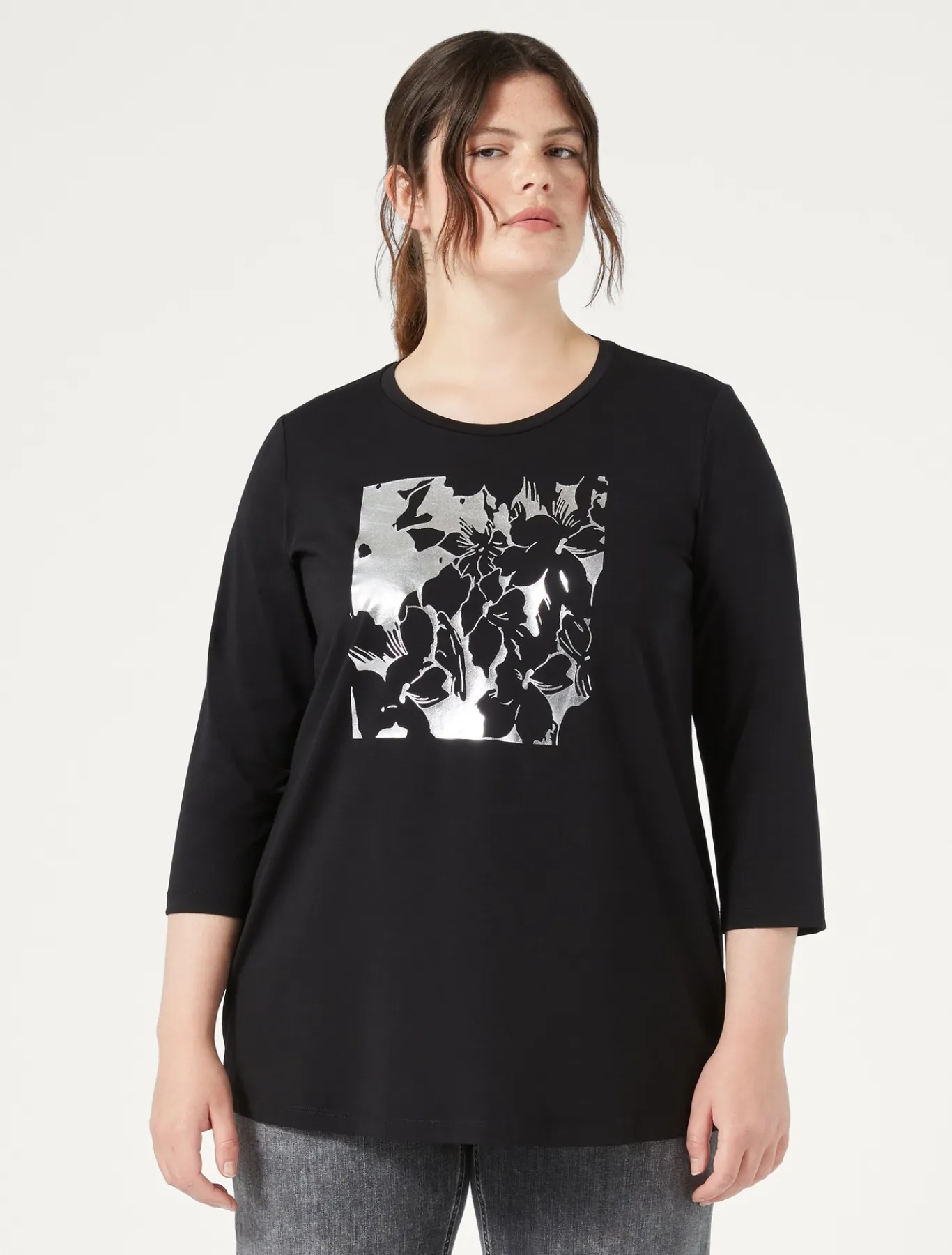 Marina Rinaldi Top & T-Shirt | Top & T-Shirt*T-shirt in jersey di cotone stretch NERO