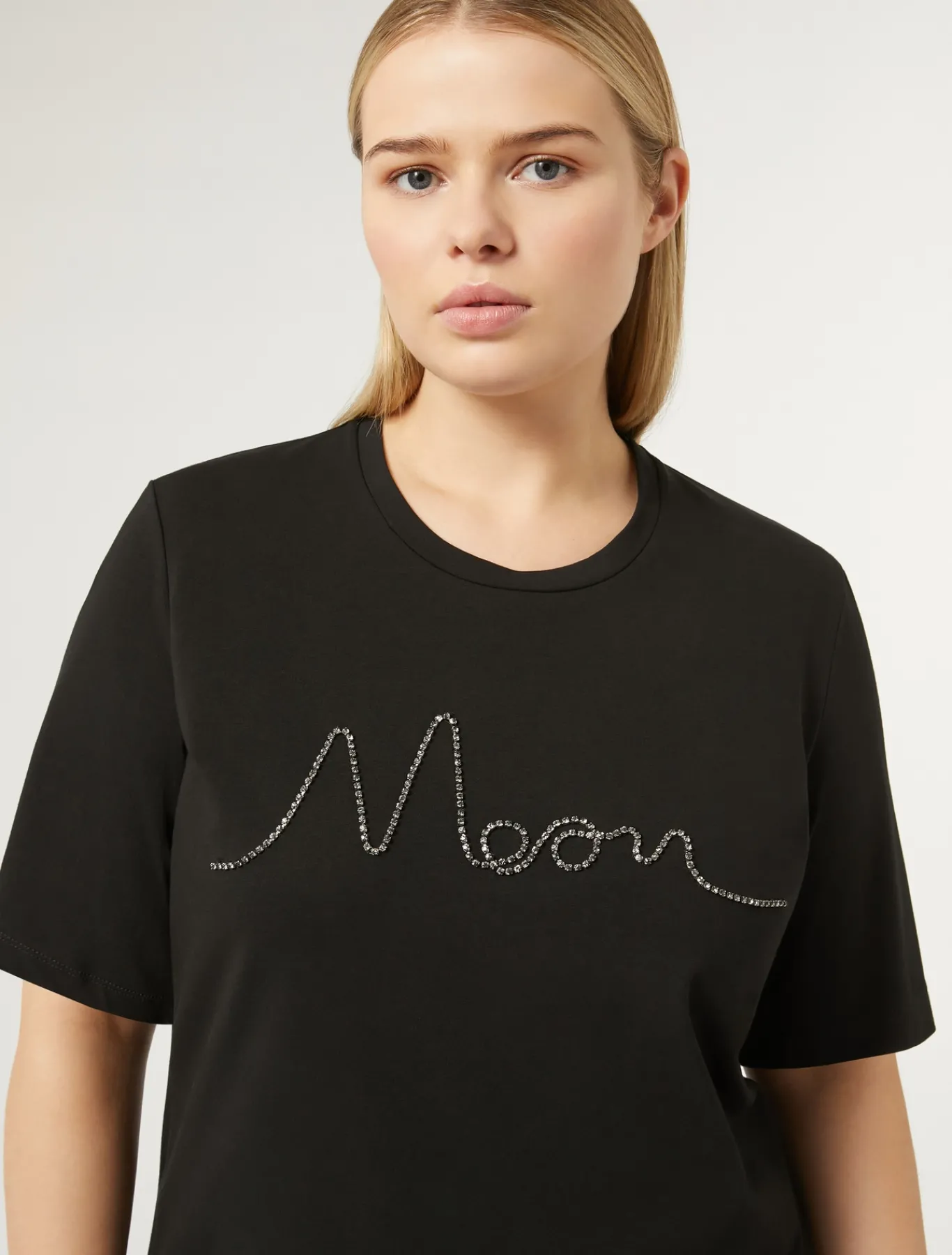 Marina Rinaldi Top & T-Shirt | Top & T-Shirt*T-shirt in jersey di cotone stretch NERO