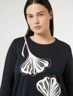 Marina Rinaldi Top & T-Shirt | Top & T-Shirt*T-shirt in jersey di cotone stretch BLUMARINO