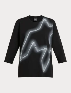 Marina Rinaldi Top & T-Shirt | Top & T-Shirt*T-shirt in jersey di cotone stretch NERO
