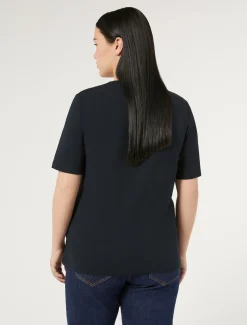 Marina Rinaldi Top & T-Shirt | Top & T-Shirt*T-shirt in jersey di cotone stretch BLUMARINO