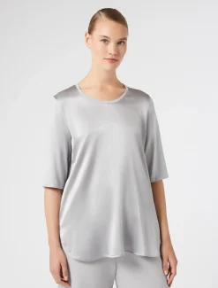 Marina Rinaldi Top & T-Shirt | Top & T-Shirt*T-shirt in jersey e raso GRIGIOCHIARO