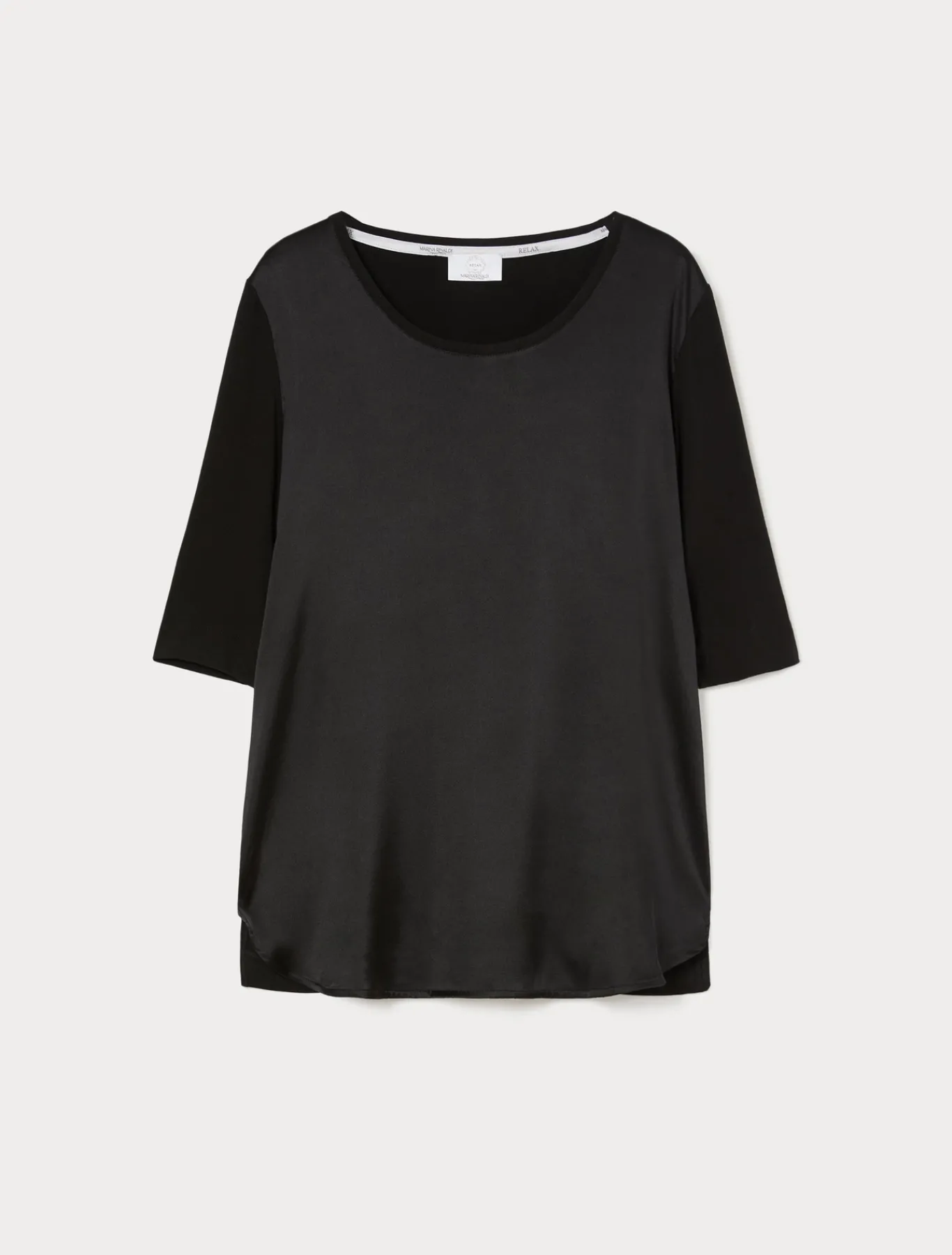 Marina Rinaldi Top & T-Shirt | Top & T-Shirt*T-shirt in jersey e raso NERO
