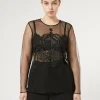 Marina Rinaldi Accessori | Top & T-Shirt*T-shirt in tulle con ricamo NERO