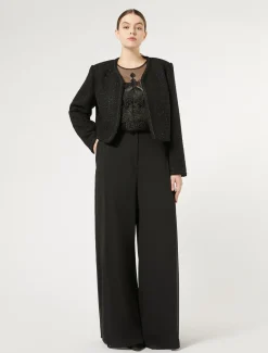 Marina Rinaldi Accessori | Top & T-Shirt*T-shirt in tulle con ricamo NERO