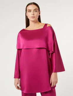Marina Rinaldi Bluse | Collezione Elegante*Tunica in crêpe envers satin LAMPONE