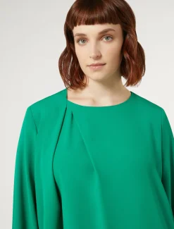 Marina Rinaldi Bluse | Collezione Elegante*Tunica in crêpe envers satin VERDEBANDIERA