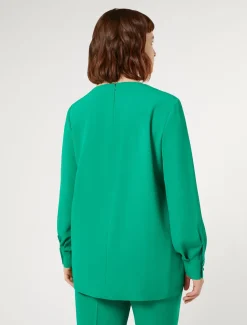 Marina Rinaldi Bluse | Collezione Elegante*Tunica in crêpe envers satin VERDEBANDIERA